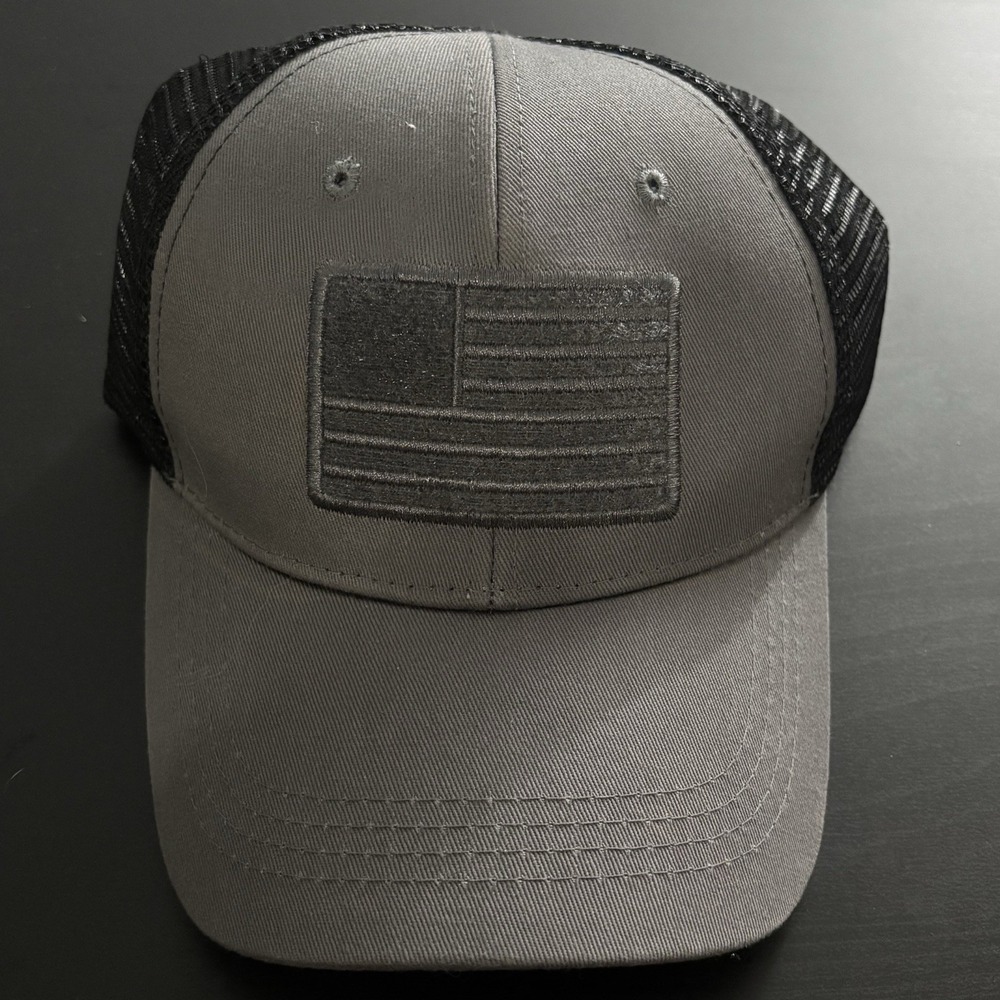 Highland Tactical Mesh Trucker Hat Flag Patch Logo‎ Gray Mesh Back OSFM